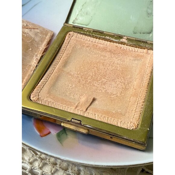 Vintage 40's Dorset 5th Ave Green Leather Compact Coin Purse - Picture 9 of 15